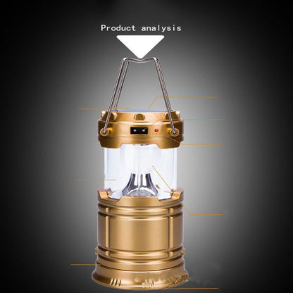 new solar charging type multifunctional telescopic camping lantern lantern outdoor camping tent lamp