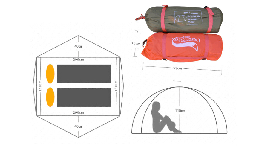 Outdoor camping double sun protection tent