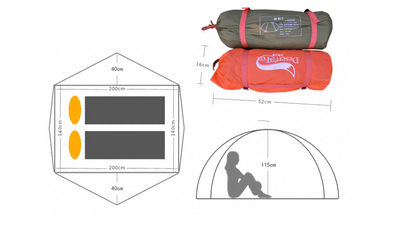 Outdoor camping double sun protection tent