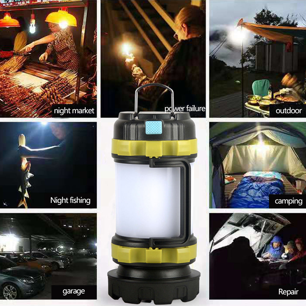 Outdoor Emergency Camping Light Flashlight Rechargeable Battery Power Bank