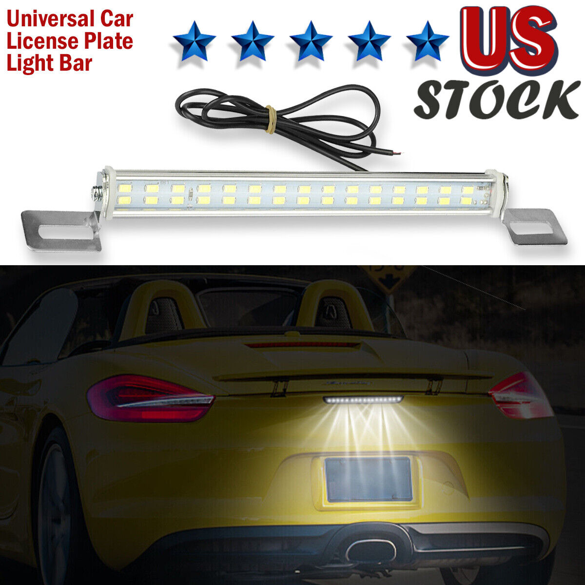 Universal White License Plate LED Back Up Reversing Light For Car SUV Truck RV