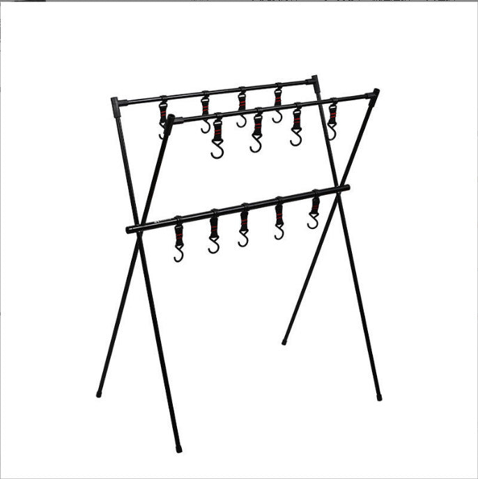 Outdoor Camping Portable Double-layer Storage Rack