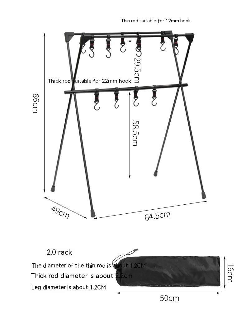 Outdoor Camping Portable Double-layer Storage Rack